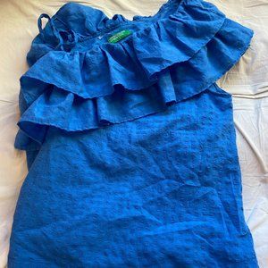 Blue Ruffle Top